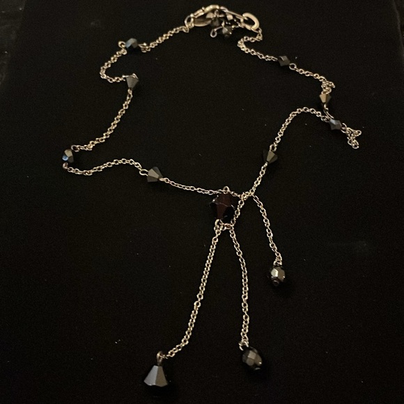 White House Black Market Black Beaded Dark Tone Chain Necklace - Picture 5 of 17